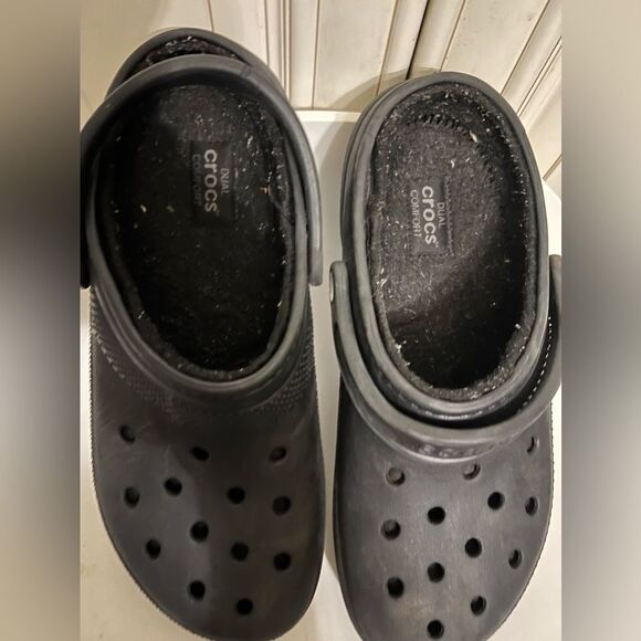 Crocs Unisex Adult Classic Lined Clog Men\'s 9 Women\'s 11 Black  Fuzzy main image 4